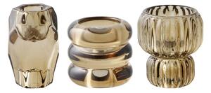 Portacandele in set in vetro per lumino 3 pz – House Nordic