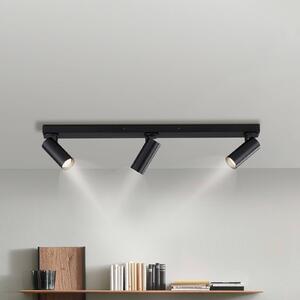 Schöner Wohnen Faretto da soffitto RIK, nero, a 3 luci, 89 cm, metallo, GU10-LED RIK, Nero, Soggiorno / Sala da pranzo, Alluminio, Moderno, Downlight