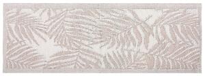 Tappeto da esterno con motivi a palme in color beige 60 x 105 cm Beliani