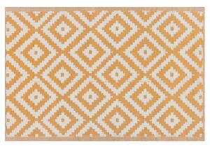 Tappeto da Esterno 120 x 180 cm Arancione Terrazzo o Balcone Motivo Geometrico Beliani