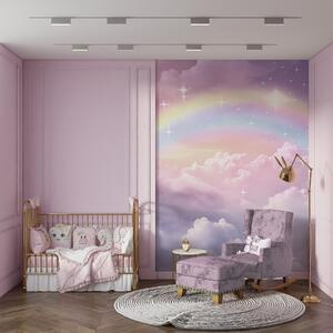 Carta da parati Arcobaleno tra le nuvole, Carta da parati per Bambini, Carta da parati per bambini Arcobaleno, w04146 : Uwalls.it