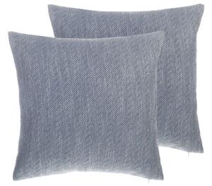Set di 2 cuscini decorativi motivo chevron grigio 45 x 45 cm accessori decorativi geometrici Beliani