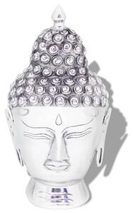 Testa di Buddha Decorazione in Alluminio Argento