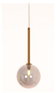 BOLLE SOSPENSIONE SINGOLA ORO SATINATO CON SFERA IN VETRO COLORATO LAMPADINA ATTACCO G9 MODERNA