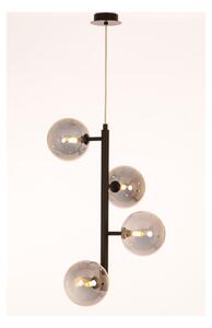 BOLLE 4 SOSPENSIONE 4 LUCI MODERNA IN METALLO NERO O ORO CON SFERE IN VETRO