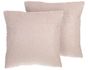 Set di 2 cuscini decorativi rosa effetto craquelè 45 x 45 cm Accessori arredo moderno glamour Beliani