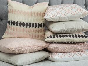 Set di 2 cuscini decorativi rosa effetto craquelè 45 x 45 cm Accessori arredo moderno glamour Beliani