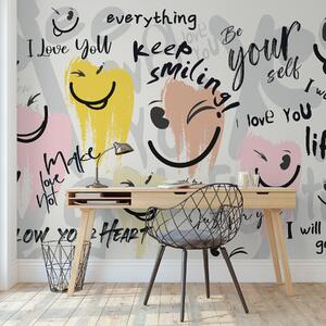 Carta da parati Emoticon e iscrizioni, Carta da parati per gli adolescenti, w04174 : Uwalls.it