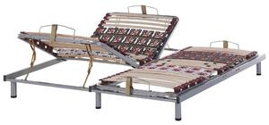 Set di 2 basi per letti singoli da 90 x 200 con doghe in legno massello regolabili manualmente con struttura in metallo Beliani