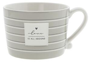 Bastion Collections Mug Love is All Around a Righe in Gres Porcellanato