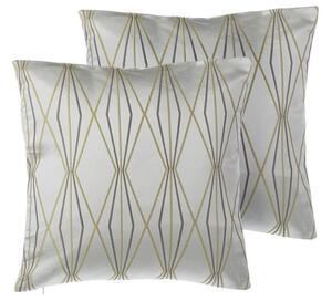 Set di 2 cuscini decorativi grigio jacquard motivo a rombi geometrici 45 x 45 cm accessori decorativi moderni e minimalisti Beliani