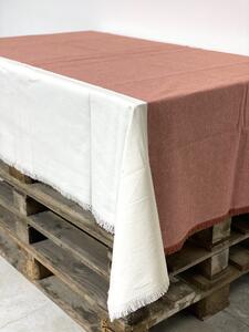 Zanetti Tovaglia Rettangolare Natural Bicolor con frange in cotone 145x245 cm + 2 cm Frange Rosso