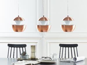 Lampada a Sospensione Rame Metallo Bianco Interno Moderno Design Sospensione Cucina Illuminazione Beliani