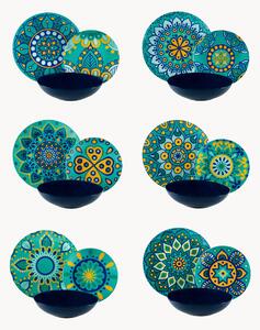 Servizio di piatti Mandala Mediterraneo, 6 persone, set da 18