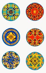Set di 6 sottobicchieri Trinacra