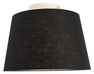Lampada da soffitto con paralume in lino nero 25 cm - Bianco combinato