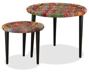 Set Tavolini da Caffè 2 pz con Dettagli Chindi Multicolore
