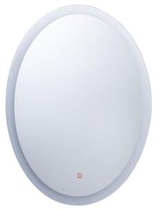 Specchio da Parete con LED Argento 60 x 80 cm Rettangolare Illuminato Sistema Antiappannamento Mobile Bagno Beliani