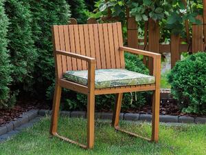 Set di 8 sedie da giardino in legno di acacia marrone con cuscini di seduta motivo foglia verde resistente all'acqua Beliani