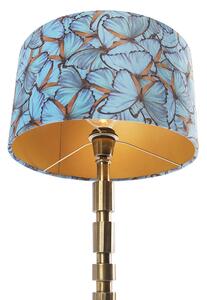 Lampada da tavolo Art Déco bronzo 35 cm paralume farfalla - TORRE