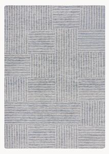 Tappeto in lana fatto a mano con motivo in rilievo Abstract Check