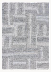 Tappeto in lana fatto a mano con motivo in rilievo Abstract Check