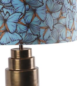 Lampada da tavolo bronzo paralume in farfalla velour 50 cm - BRUUT