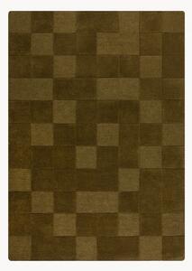 Tappeto in lana fatto a mano con motivo in rilievo Checkerboard