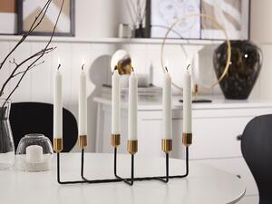 Portacandele in metallo oro 5 candele Candelabro moderno glamour Beliani