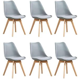 MARGOT - Set di 6 sedie moderna imbottita con gambe in legno