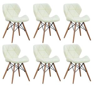 NAOMIE - set di 6 sedie moderne in ecopelle e legno