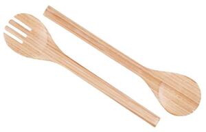 A. House Set Utensili Cucchiaio e Forchetta in Legno di Bamboo Chiaro 30 cm