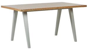 Tavolo da pranzo in legno chiaro e legno di gomma grigio Gambe 150 x 90 cm Piano in MDF impiallacciato rovere Beliani