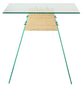 Tavolino in MDF e Vetro 45x45x45 cm Colore Quercia