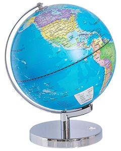 Mappamondo decorativo blu argento supporto in metallo feltrino LED mappa stella 24 cm Beliani