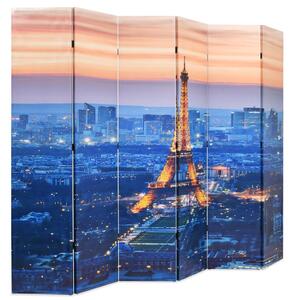 Paravento Pieghevole 228x170 cm Stampa Parigi di Notte