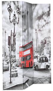 Paravento Pieghevole 120x170 cm Stampa Bus Londra Bianco e Nero