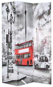 Paravento Pieghevole 120x170 cm Stampa Bus Londra Bianco e Nero