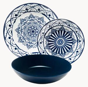 Servizio di piatti Boheme Blue, 6 persone, set da 18