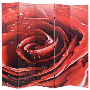 Paravento Pieghevole 200x170 cm Stampa Rosa Rossa