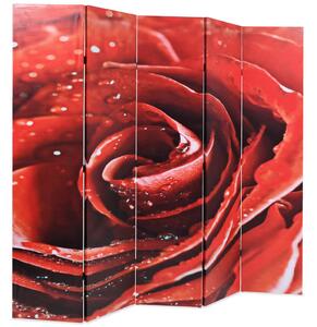 Paravento Pieghevole 200x170 cm Stampa Rosa Rossa