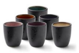 Bitz Set 6 Bicchierini Espresso in ceramica Dark interno colorato