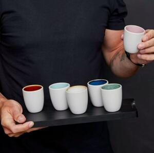 Set 6 Bicchierini Espresso in ceramica Light interno colorato - Bitz