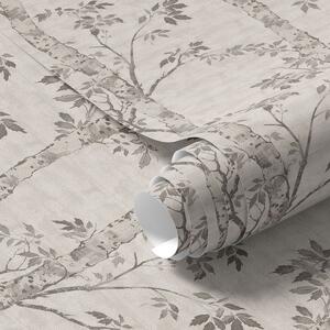 Carta da parati Rami di betulla con foglie, sfondo texturizzato, Parati natura classici, a00257v1 : Uwalls.it