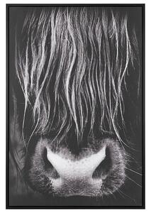 Stampa artistica su tela nera 93 x 63 cm Cornice in poliestere e MDF di toro moderna Beliani