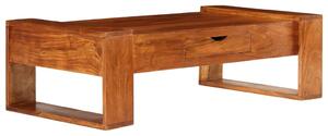 Tavolino da Caffè in Massello di Acacia 100x50x30 cm Marrone