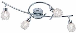 Lampada a sospensione Mesh cromata, 4 portalampada G9 da 33W, struttura in metallo, dimensioni: 15x60x24 cm, grado di protezione IP20, marca Reality