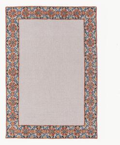 Tappeto in lana a pelo corto fatto a mano Myla Floral Frame