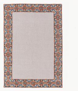 Tappeto in lana a pelo corto fatto a mano Myla Floral Frame