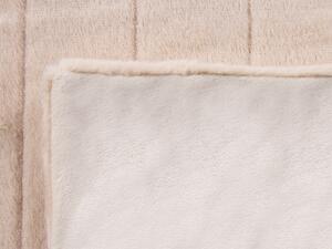 Coperta plaid in tessuto di poliestere rosa 150 x 200 cm Copriletto per soggiorno minimalista Beliani
